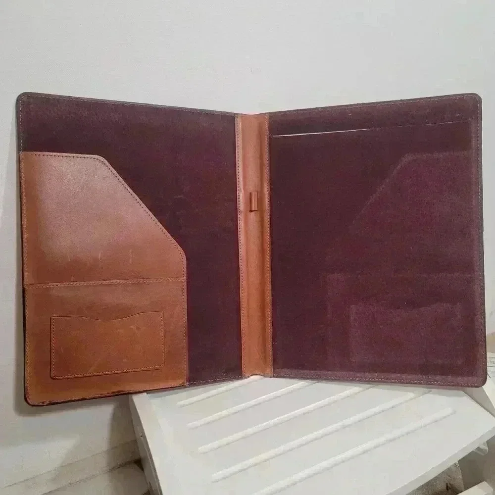 The Wall Street Journal 1996 Executive Forum Portfolio Tan Leather Vintage